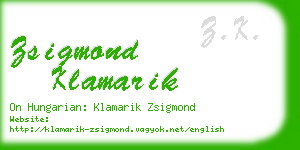 zsigmond klamarik business card